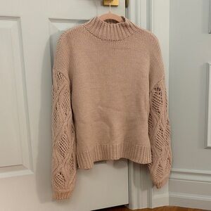 Textured Mock Neck Sweater in Dusty Rose